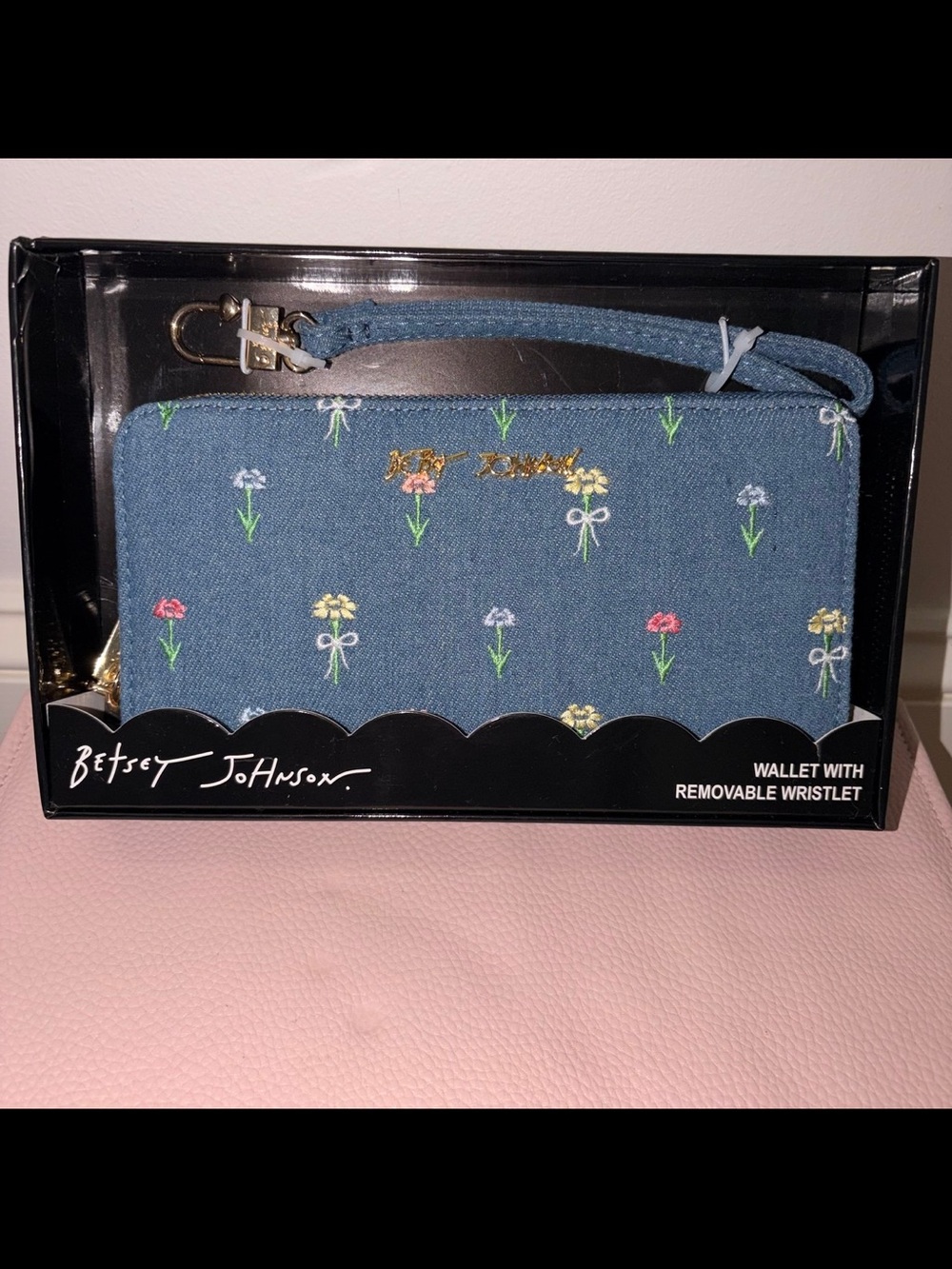 Betsey Johnson Wallet - Denim and Floral NWT